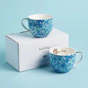 Lilly Pulitzer Ceramic Mugs SET of 2 NIB New